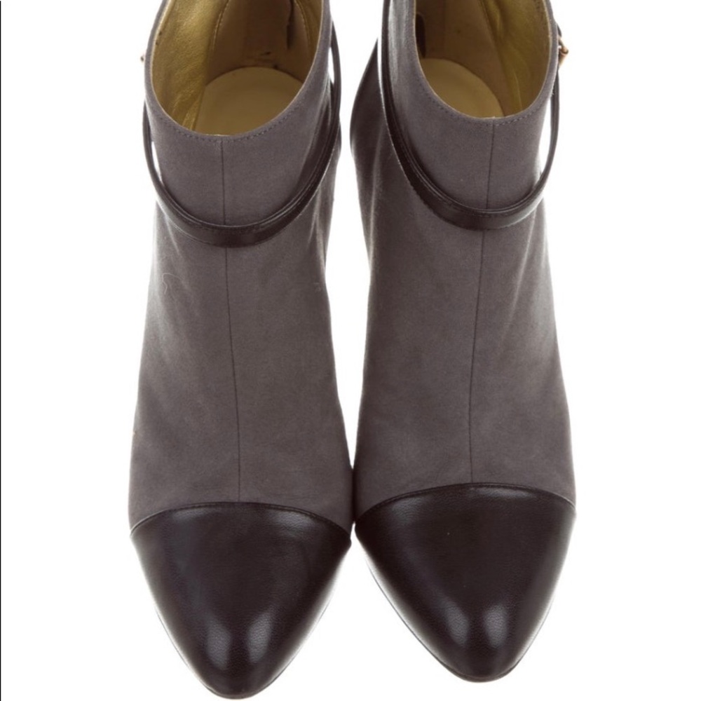 Stella McCartney Cap-Toe Vegan Suede Booties